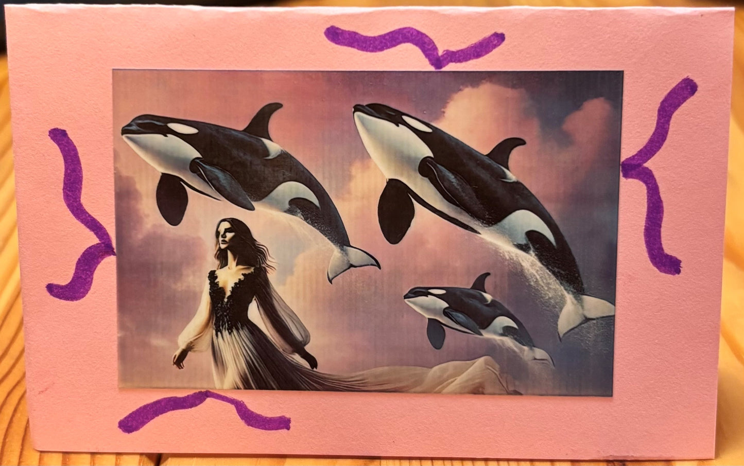 Mini Greeting Card - Orca and Woman collection